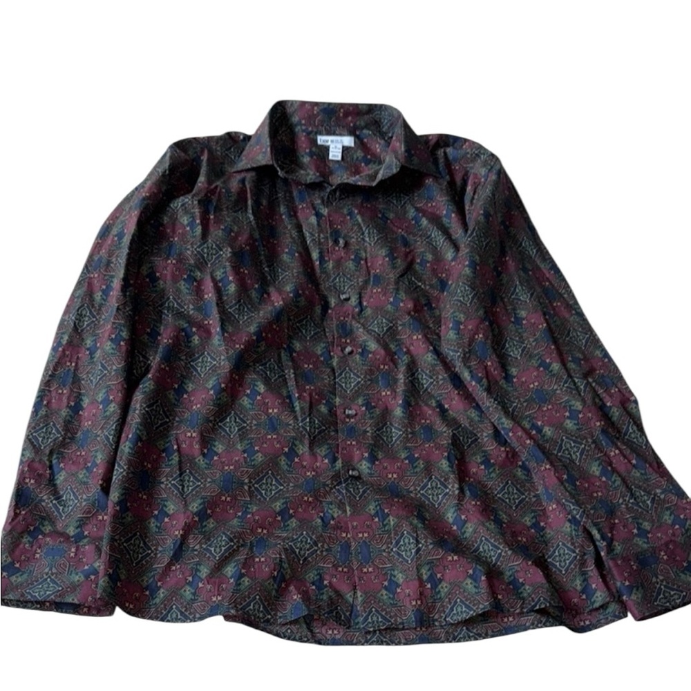 Bar 3 Multicolor Patterned Men’s Button-Up Shirt Slim Fit Stretch XL 17-17 1/2